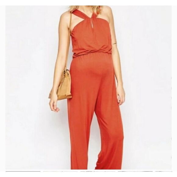 NWT ASOS Maternity Burnt Orange Wide Legged Jumpsuit - Picture 1 of 8